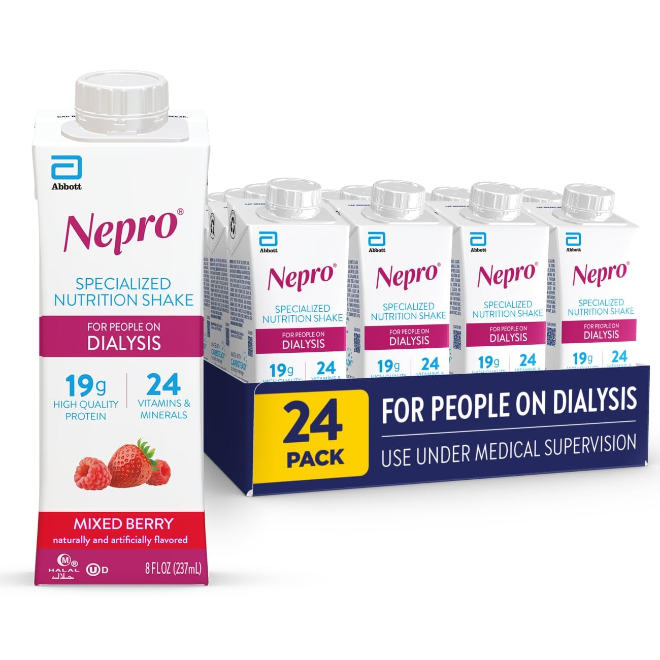 Nepro Renal Nutrition Shake for People on Dialysis, Vanilla, 24ct
