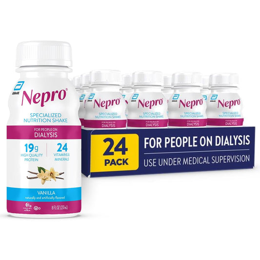 Nepro Renal Nutrition Shake for People on Dialysis, Vanilla, 24ct