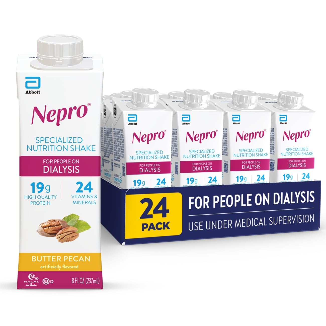 Nepro Renal Nutrition Shake for People on Dialysis, Vanilla, 24ct