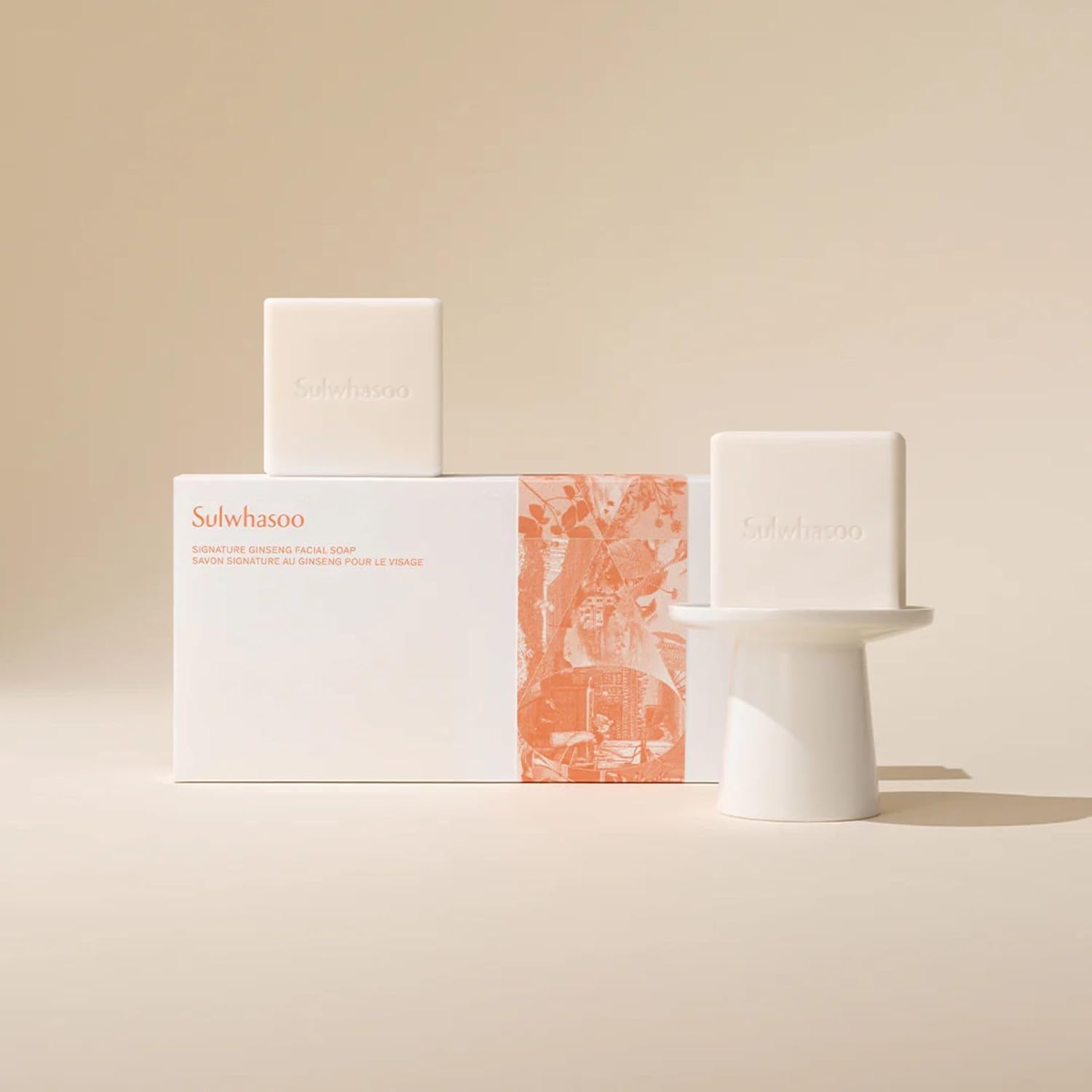 Sulwhasoo Signature Ginseng Facial Soap For All Skin Types - Gentle Facial Bar Soap with Ginseng Flower Extract Removes Oils & Impurities, Moisturizes & Nourishes Skin, Korean Skincare