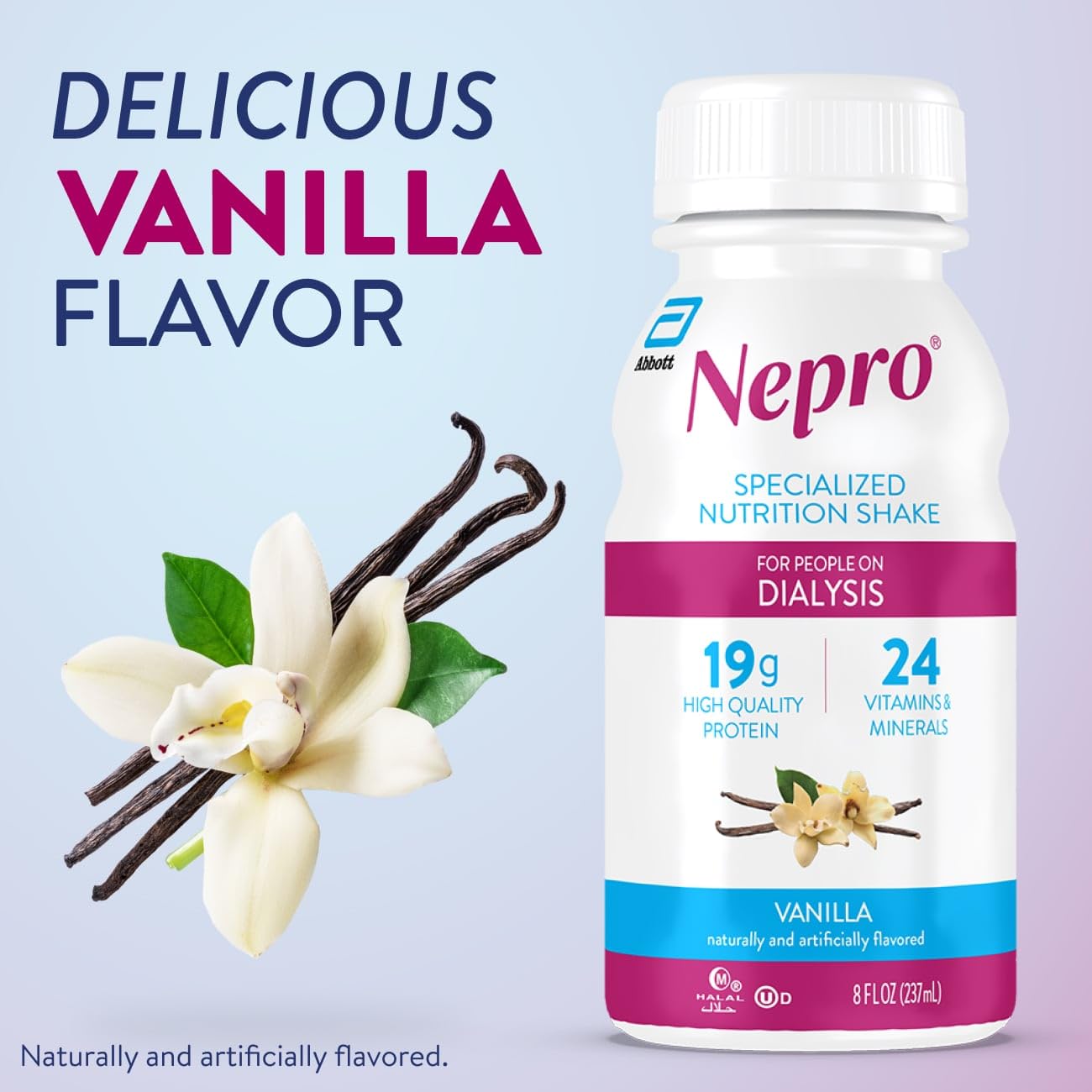 Nepro Renal Nutrition Shake for People on Dialysis, Vanilla, 24ct