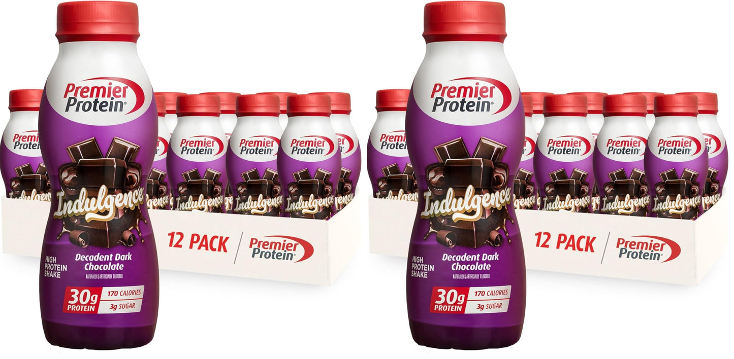 Premier Protein INDULGENCE 30g Shake, Chocolate Covered Strawberry, 12 Pack | Dessert-Inspired, 170 Calories, 3g Sugar, Supports Muscle Health, Gluten-Free, 11.5 oz (Packaging May Vary)