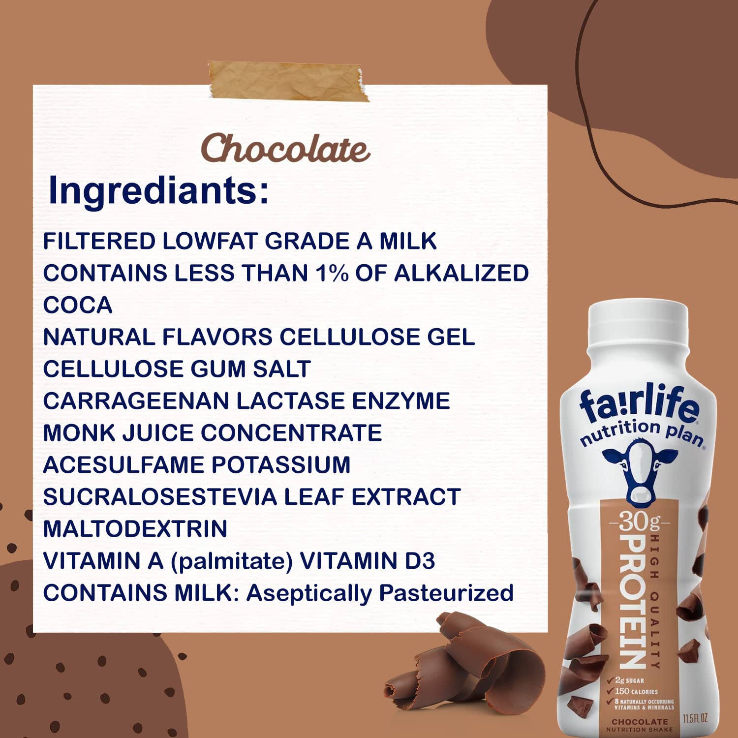 Kozy Home Fairlife Nutrition Protein Shakes-Pack of 12|30g Protein,Low Sugar,Lactose-Free Delicious Vanilla,Chocolate,Salted Caramel,and Strawberry Flavors 11.5 fl.,oz.(Chocolate/Vanilla)