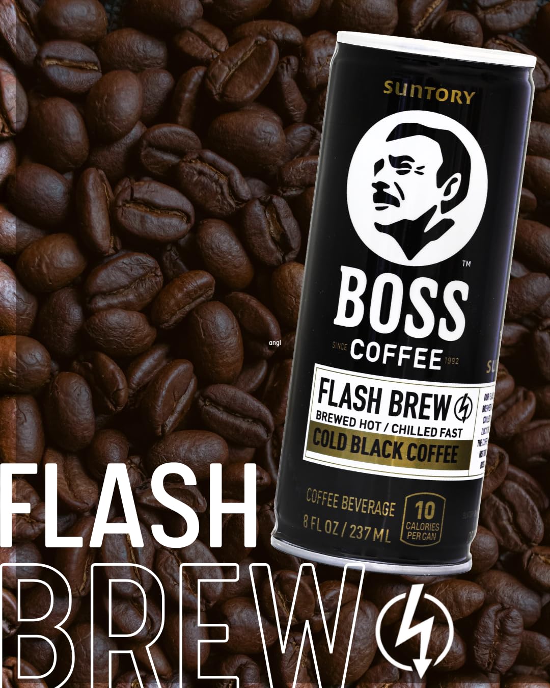 BOSS Coffee by Suntory - Japanese Flash Brew Original Black Coffee, 8oz 12 Pack, Imported from Japan, Espresso Doubleshot, Ready to Drink, Keto Friendly, Vegan, No Sugar, No Dairy
