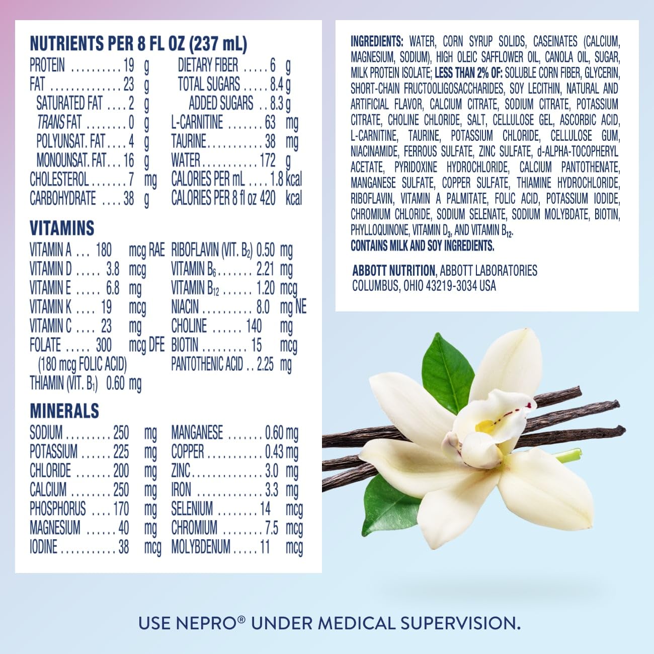 Nepro Renal Nutrition Shake for People on Dialysis, Vanilla, 24ct